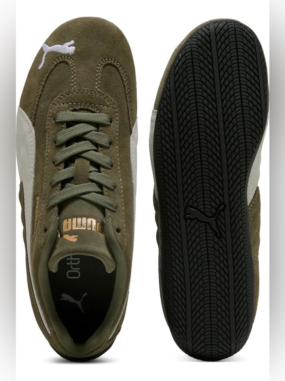 Puma Speedcat OG Sparco Forest Night Green Suede Driving Shoes, US Size 6.5